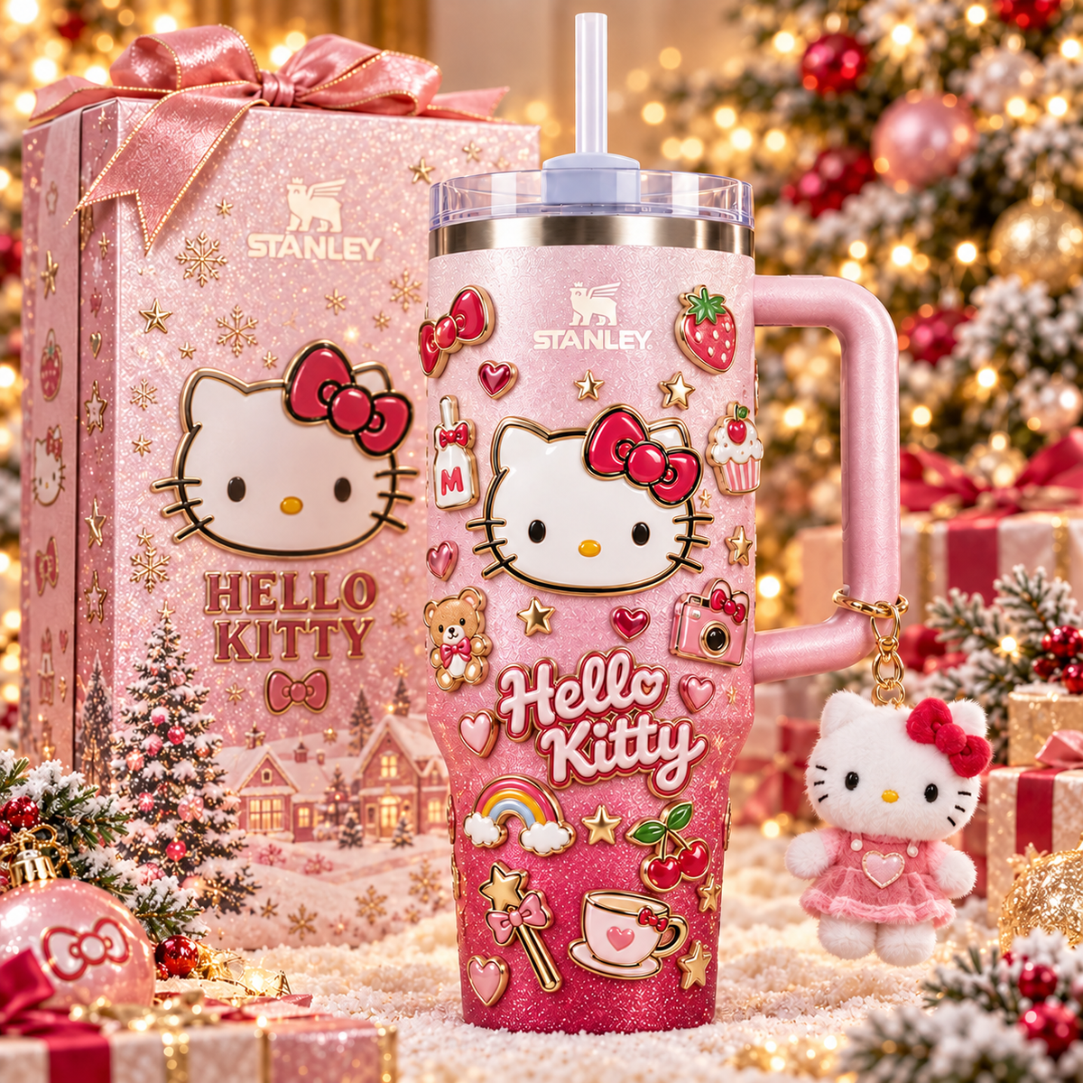 HLKT 40oz 3D Embossed Glitter Tumbler Collector Edition TTNL