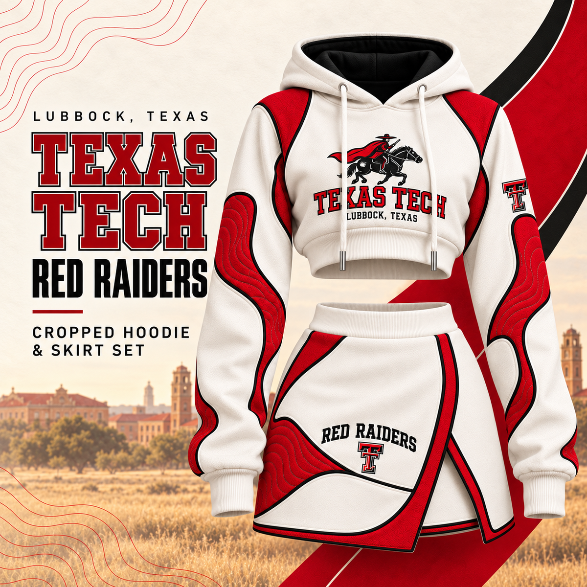 TTRR Women’s Cropped Hoodie & Skirt Set DNBN